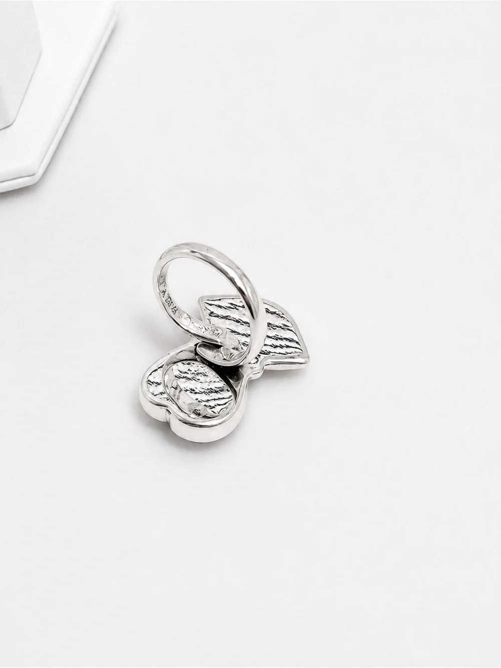 Sterling Silver Heart & Lip Ring Sapphire Gemstone